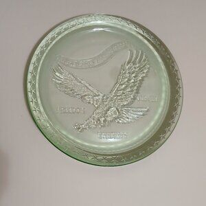 Tiara Indiana Commemorative Green 1982 "Year of the Eagle" Glass Plate